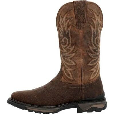 Rocky Men's Carbon 6 Pull On Western Boot in Dark Brown