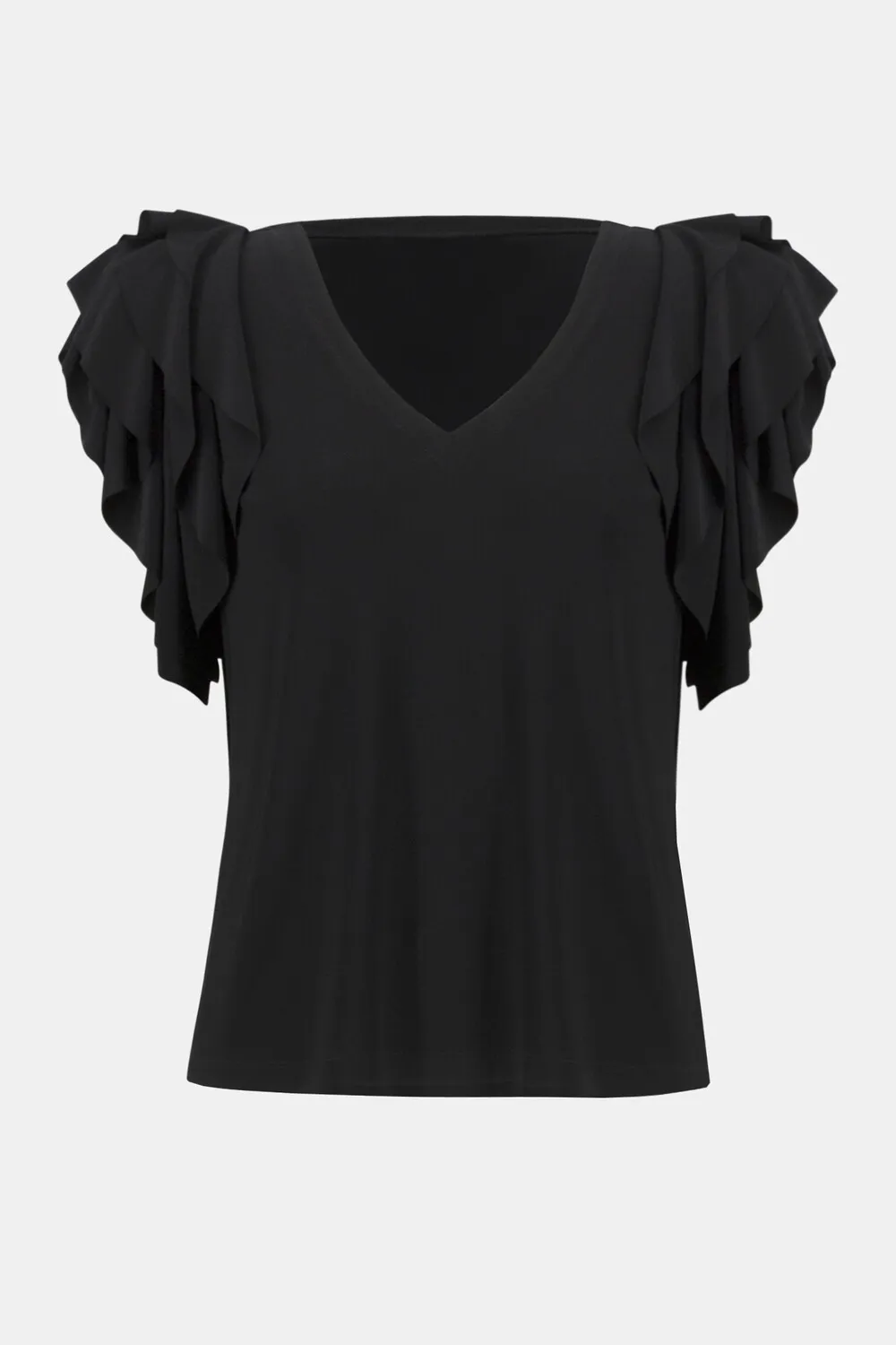 Ruffled V-neck Casual Top Style 241005