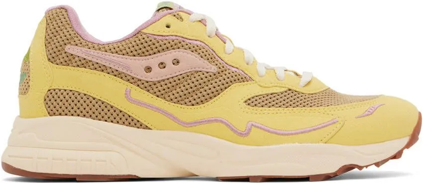 Saucony Yellow & Tan 3D Grid Hurricane Sneakers