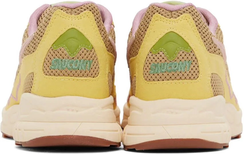 Saucony Yellow & Tan 3D Grid Hurricane Sneakers