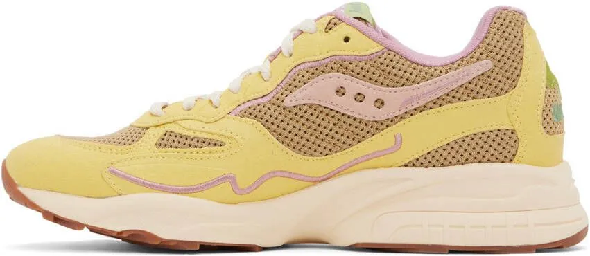 Saucony Yellow & Tan 3D Grid Hurricane Sneakers