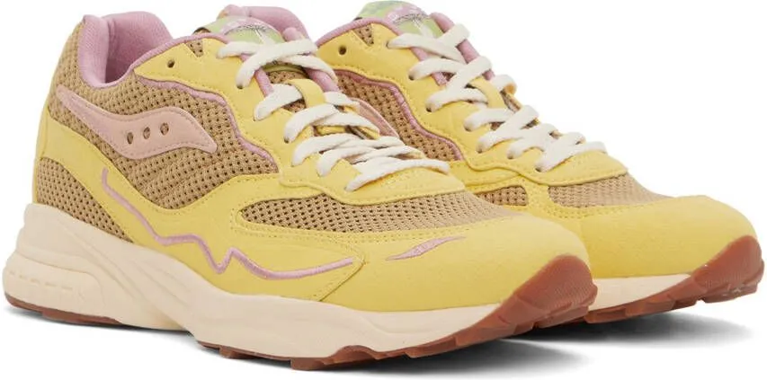 Saucony Yellow & Tan 3D Grid Hurricane Sneakers