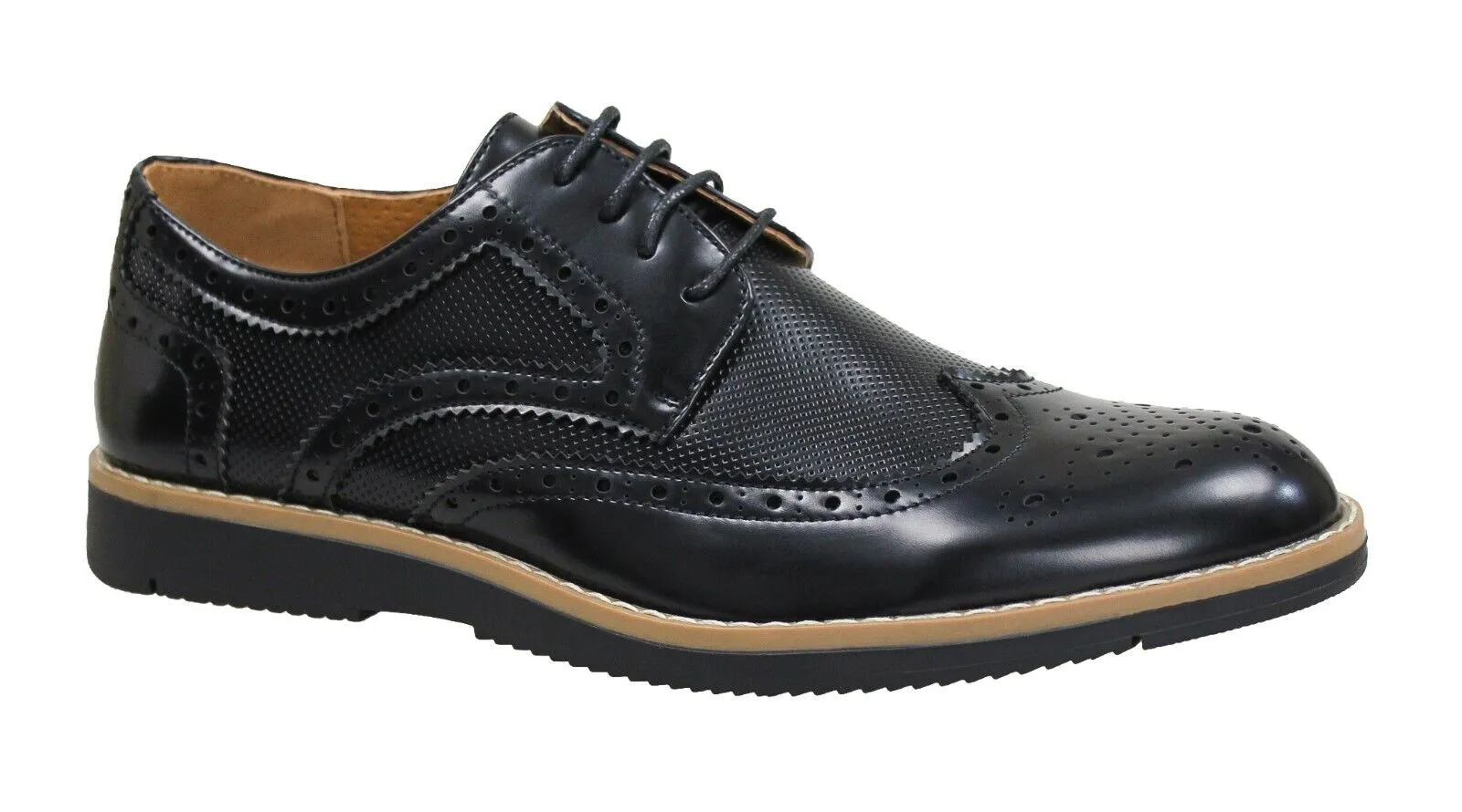 Scarpe francesine uomo eleganti nero ecopelle vernice lucide man's shoes