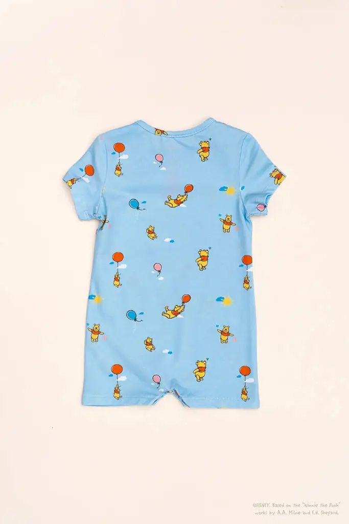 Short-Sleeve Romper - Blue Balloon Pooh (3M, 9M left!)