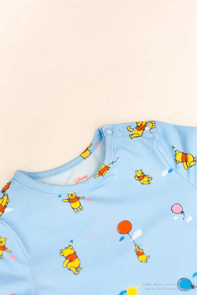 Short-Sleeve Romper - Blue Balloon Pooh (3M, 9M left!)