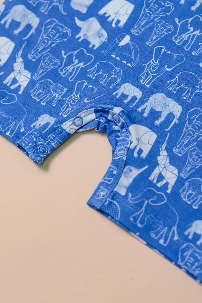 Sleeveless Romper - Blue Elephant Families