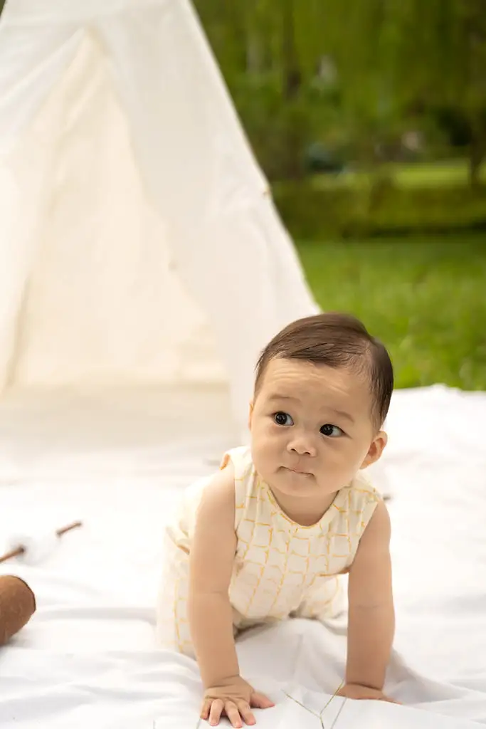 Sleeveless Romper - Cream Bamboo Tiles