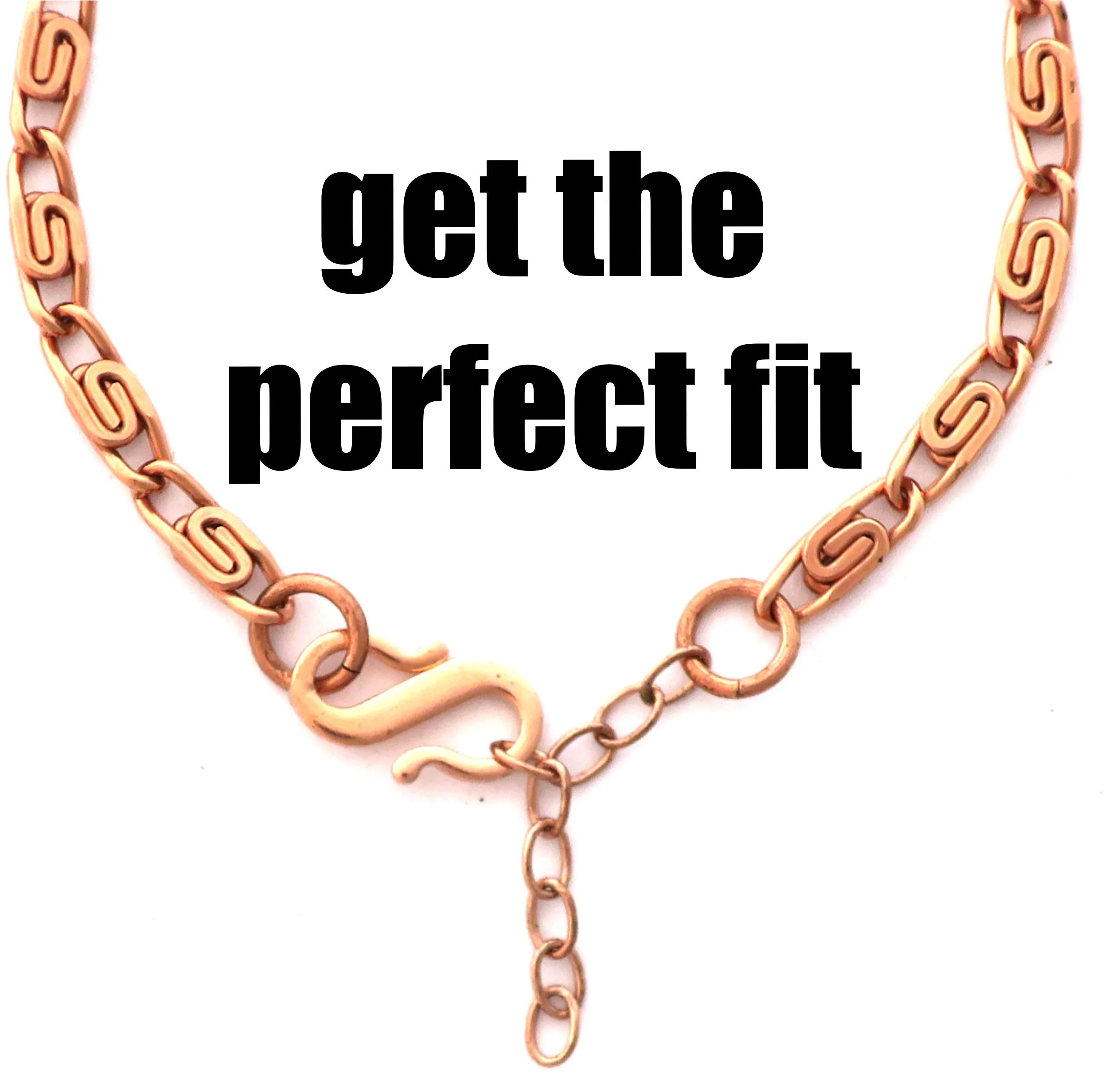 Solid Copper Anklet Set Celtic Scroll Chain Anklets AC61S Adjustable Matching Copper Ankle Chains