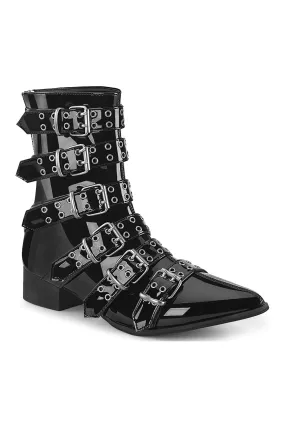 SS-WARLOCK-70 Black Patent Knee Boot