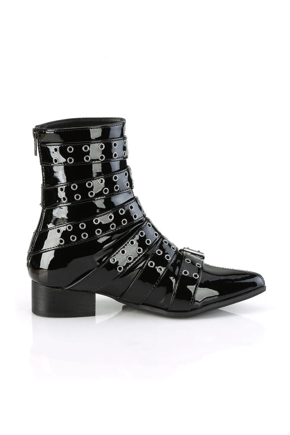 SS-WARLOCK-70 Black Patent Knee Boot