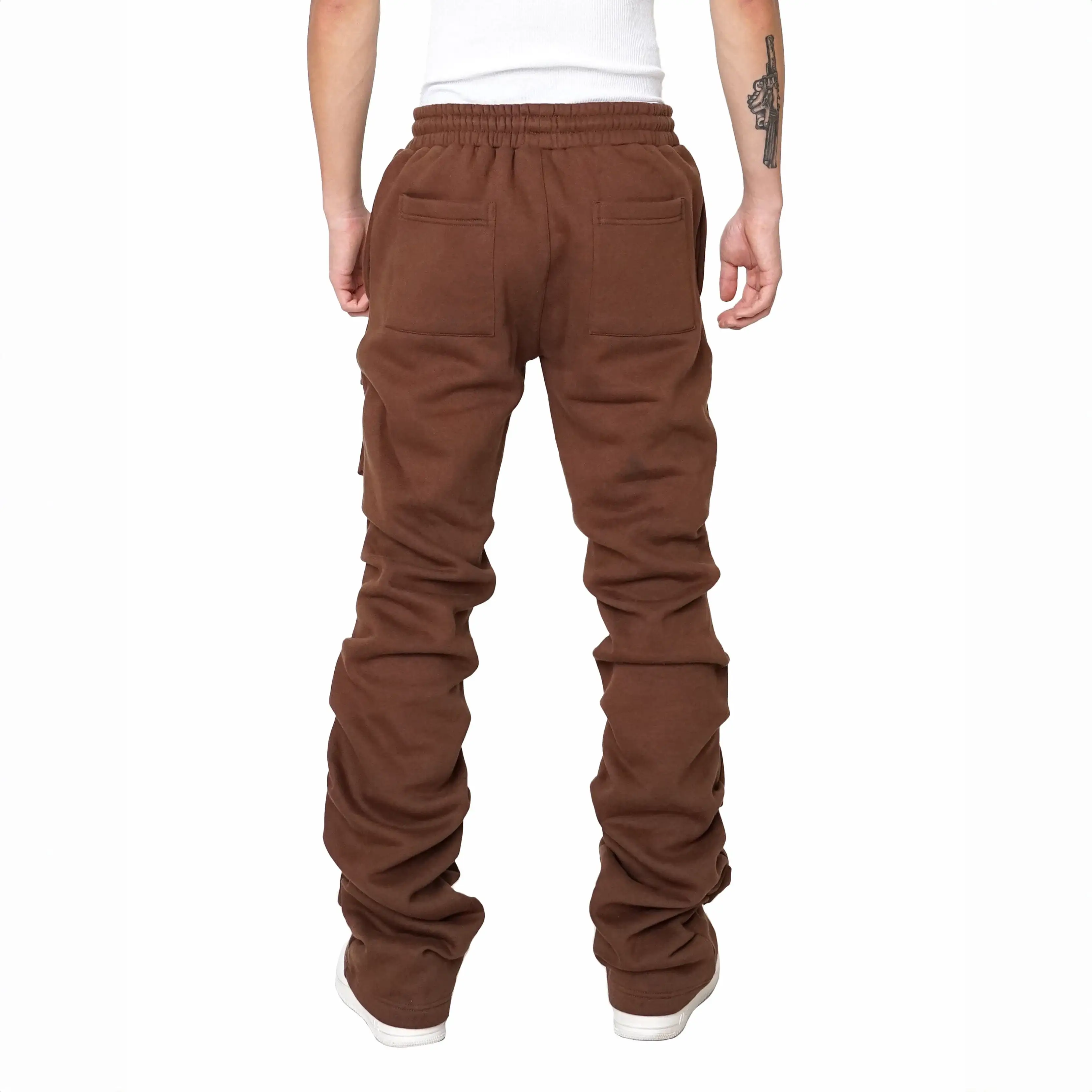 Stacked Cargo Sweatpants Brown