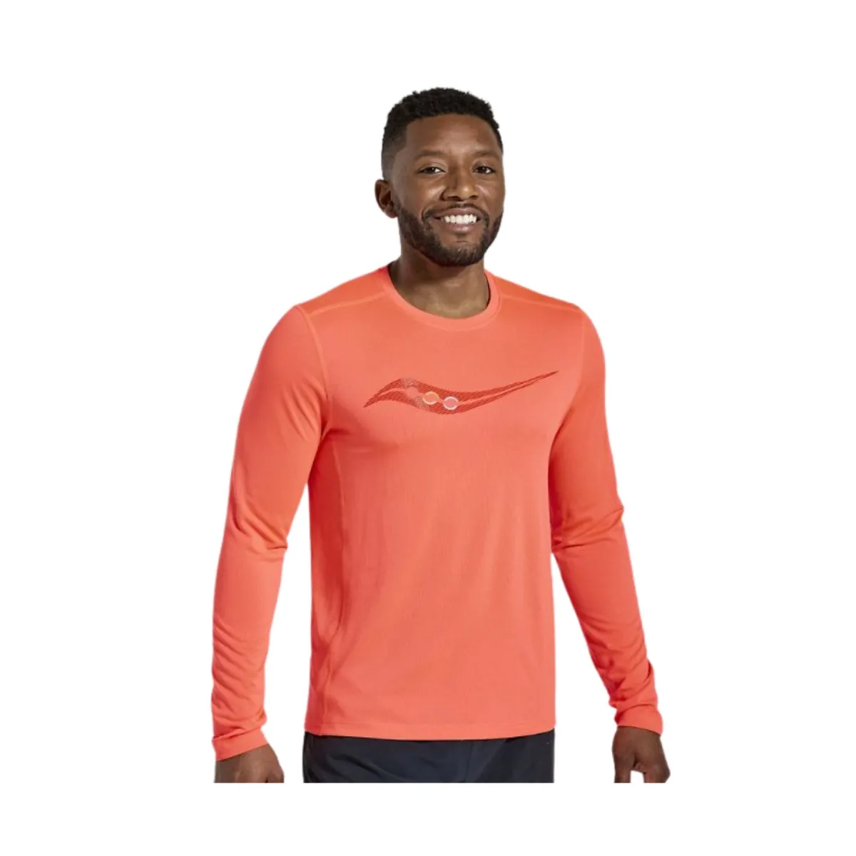 T-Shirt Saucony Stopwatch Graphic Long Sleeve Light Red