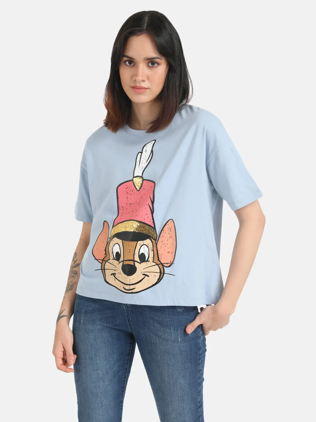 Timothy  Disney Printed T-Shirt With Sequin Work