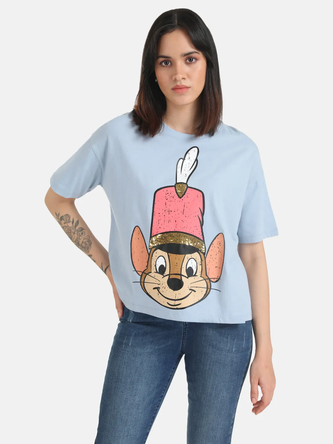 Timothy  Disney Printed T-Shirt With Sequin Work