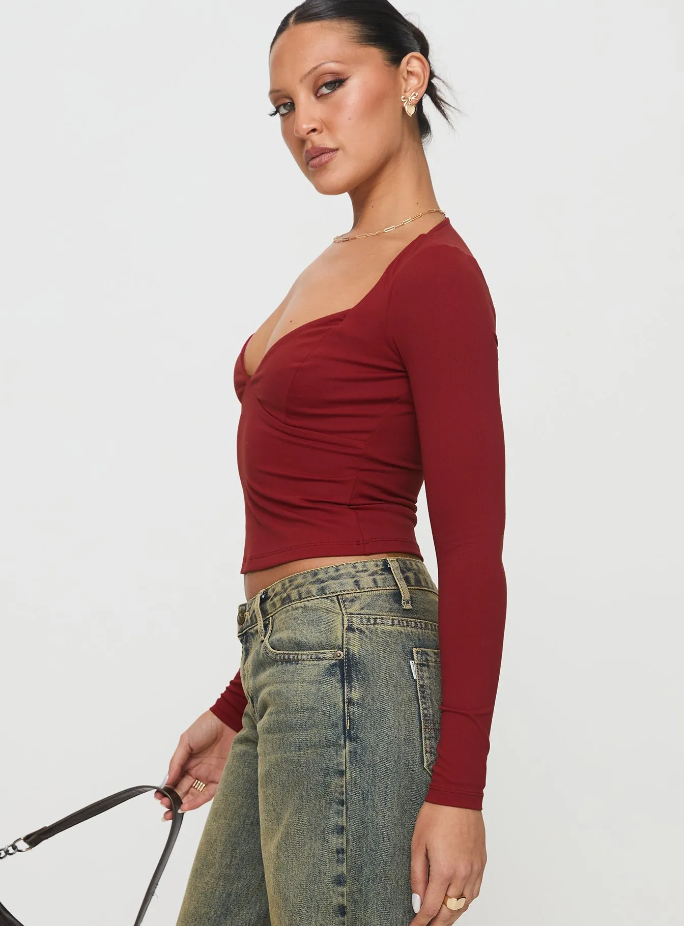 Tonya Long Sleeve Top Red