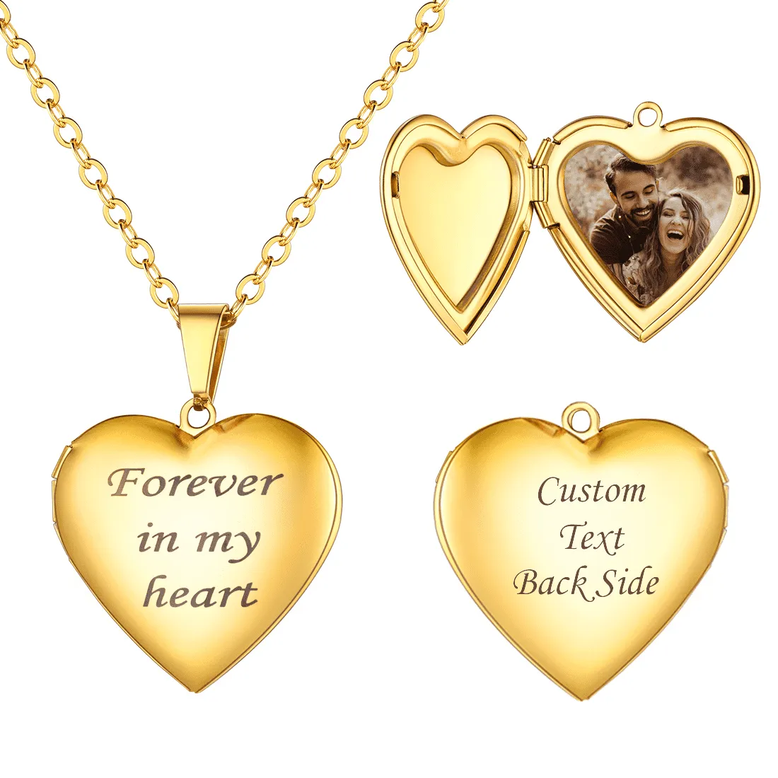 U7 Jewelry Custom Forever In My Heart Locket Necklace For Women