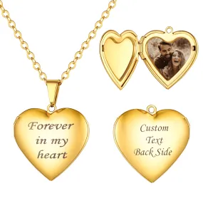 U7 Jewelry Custom Forever In My Heart Locket Necklace For Women