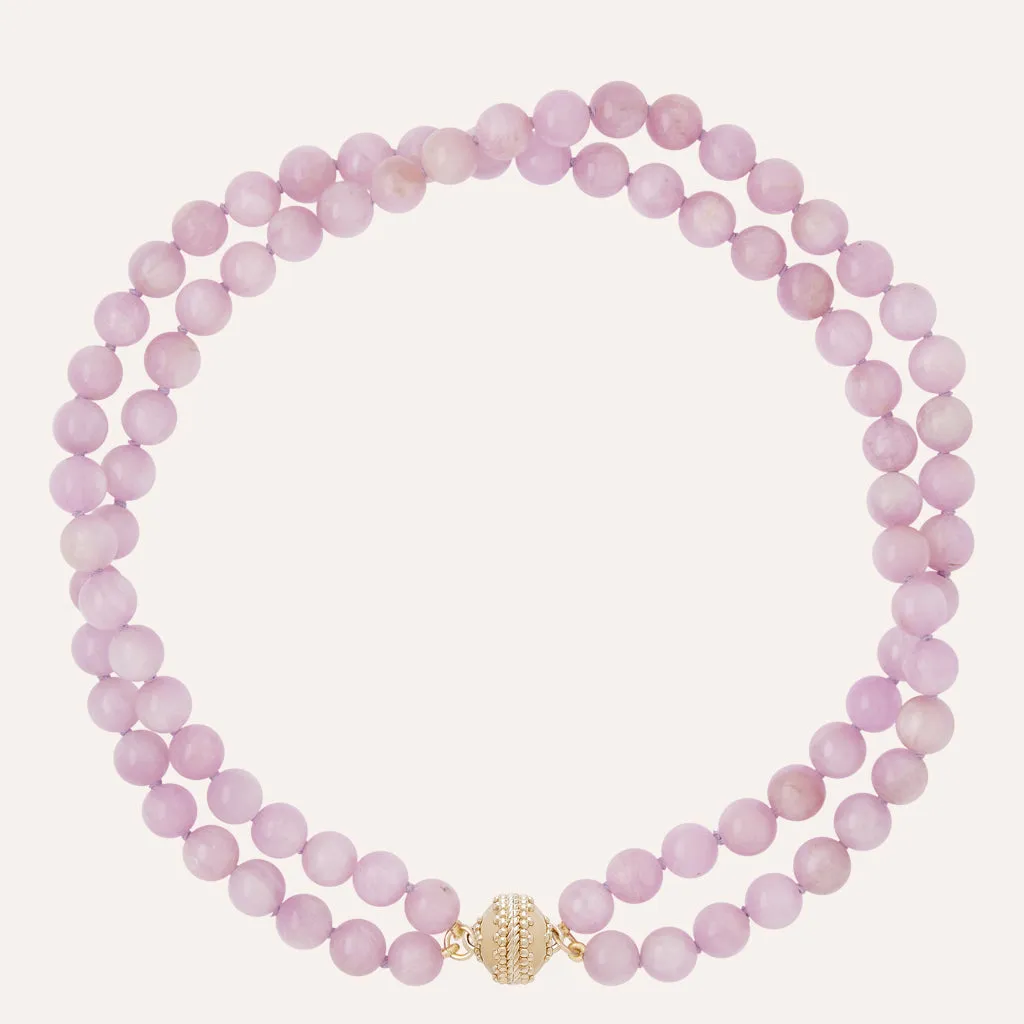 Victoire Kunzite 8mm Double Strand Necklace