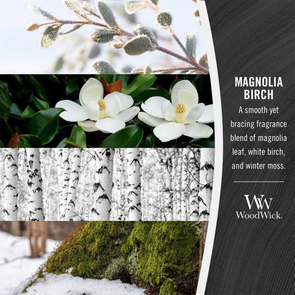 WoodWick Magnolia Birch Large Candle Crackles As It Burns 610G Hourglass