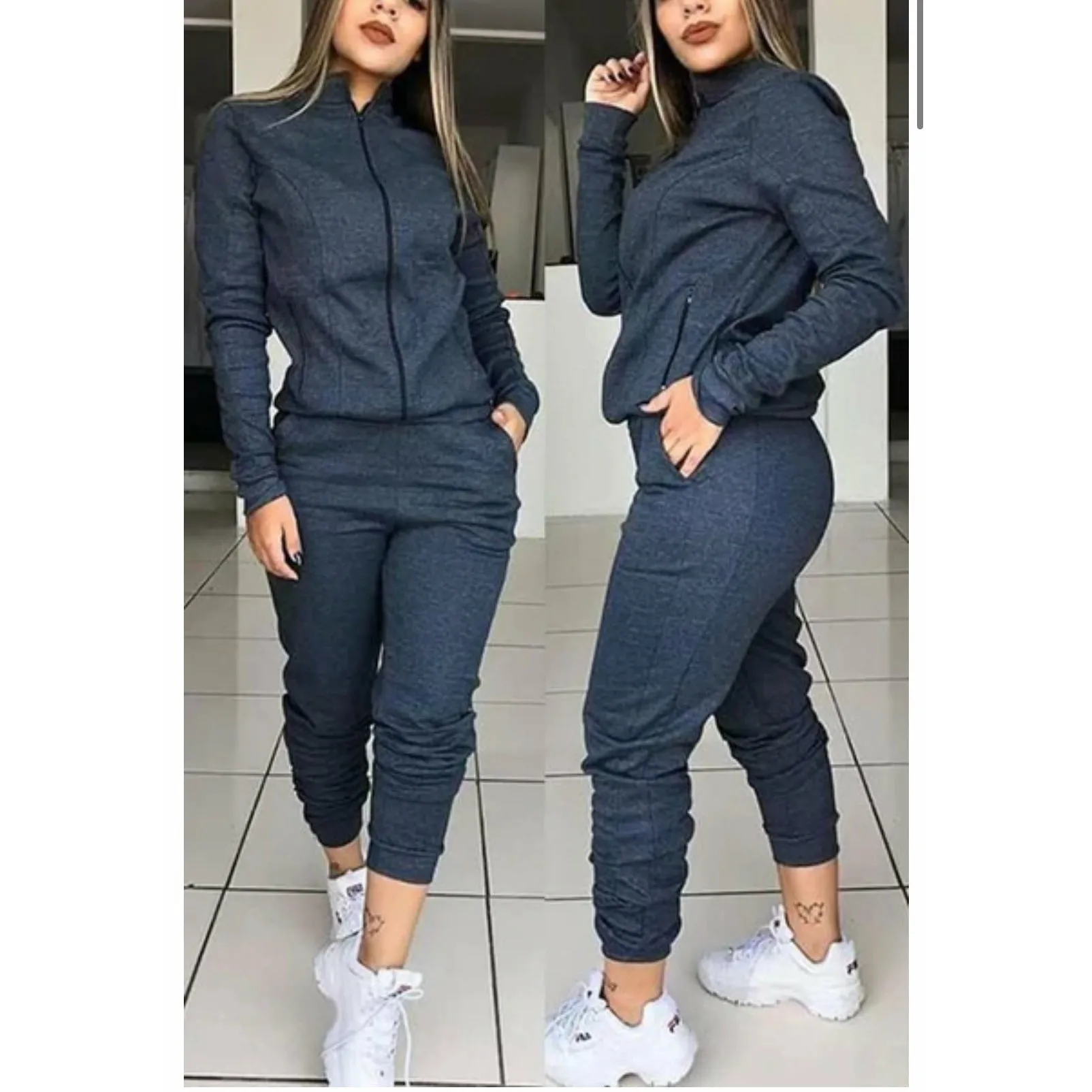 Zipper Tracksuit Set